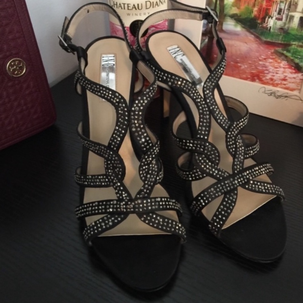 Rhinestone Strappy Evening Heels